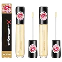 2Pcs Plumping Lip Maximizer Serum – 3D Lip Plumper Extreme für sofort voluminöse Lippen | Lip Gloss Enhancer Booster Volume mit Hyaluron | Transparente Lippenvergrößerung