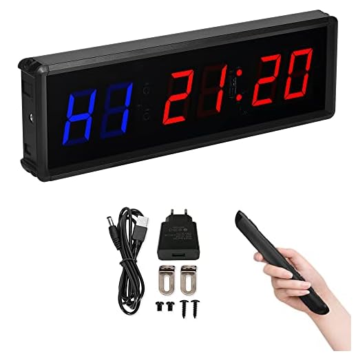 PULIVIA Temporizador de Gimnasio, Temporizador de Intervalo LED Programable con Control Remoto, Cronómetro, Conteo Ascendente / Descendente, Tabata, Brillo Ajustable, Compatible con Fitness
