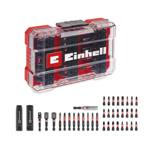 Original Einhell M-CASE 39 pcs. embouts à impact et jeu de douilles (embouts de 25 mm, embouts de 50 mm, douilles hexagonales, douilles longues, adaptateur de...