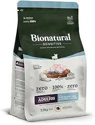 RAÇÃO BIONATURAL PRIME CÃES SENSITIVE PORTE PEQUENO PEIXE BRANCO 2,5KG