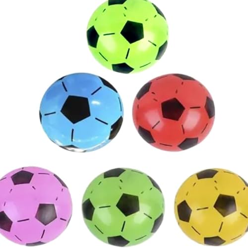 ICHUCHES – Pelotas de Fútbol PVC 20 cm | Pack 6 Balones de Plástico Colores Variados | Pelotas Resistentes y Ligeras para Niños y Adultos | Ideales para Exterior, Colegios y Fiestas
