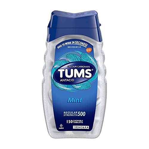 TUMS Antacid, Regular Strength Chewable Tablets, Mint 150 ea (Pack of 2)