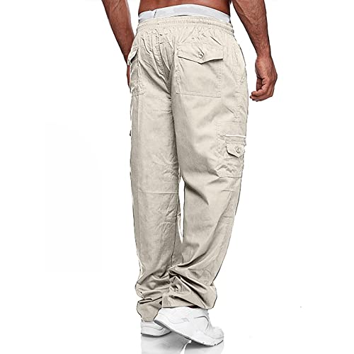 Cargo Pants For Men，Men's Athletic-Fit Cargo Pants,Men's Loose Fit Canvas Utility Work Pant #TOP4