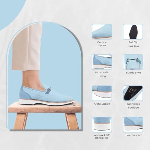 Image of LIBERTYZENO Mens Tuxedo Canvas Textile and Suede Leather Noble Loafers and Slip On Wedding Party Shoes for Easter Gift
