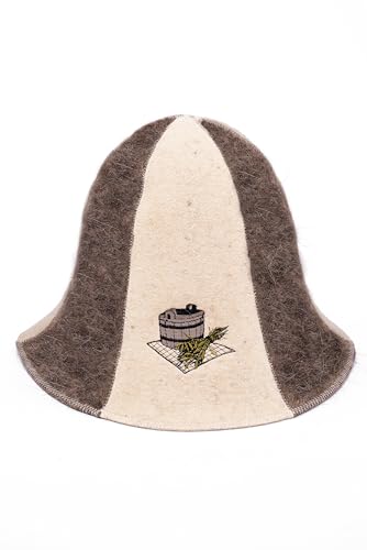 Sombrero De Sauna 100% Lana Fieltro con Bordado para Hombre y Mujer, Gorro Wellness (Baño sauna bañera)