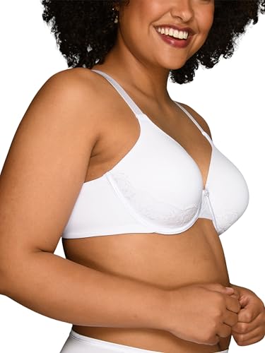 Image of Vanity Fair Women's Full Figure Beauty Back Smoothing Bra with Lace, 4-Way Stretch Fabric, Lightly Lined Cups up to DD