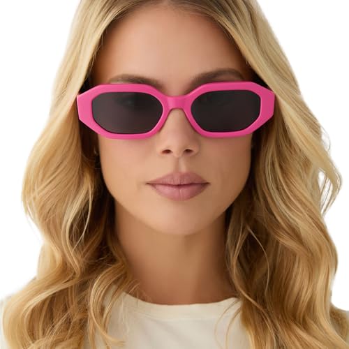 DIFF Allegra Designer Angular Sunglasses for Women UV400, Bright Pink + Grey4