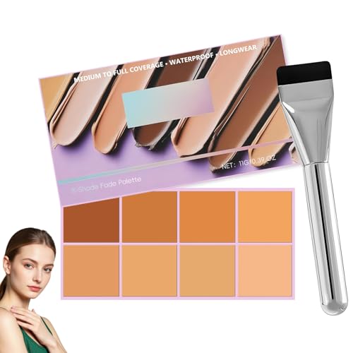 Image of Soft Matte Cream Concealer Palette | 8 Shades | Waterproof Full Coverage | Long Lasting Lightweight Formula | with Applicator for Blemishes Cover (Medium)
