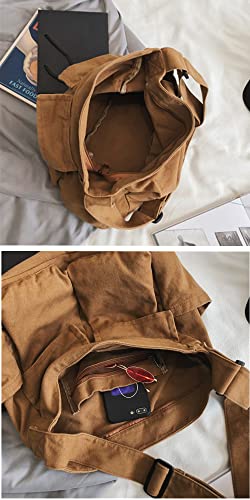 Canvas Crossbody Bag for Women Large Messenger Bags Travel Shoulder Bag Multi-pocket4