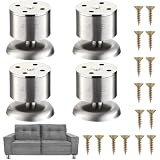 4PCS 0.63” Adjustable Furniture Legs, 60mm/2.5" Stable Metal Cabinet Legs, Stainless Steel Replaceme