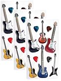 Paper House Productions Die-Cut Dimensional & Foil Accent Scrapbook Sticker Sheet - Rockin' Guitars, 3-Pack