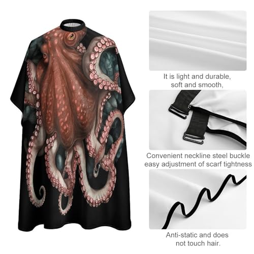 Capa para corte de cabello Octopus Intertwined para adultos miniatura 4