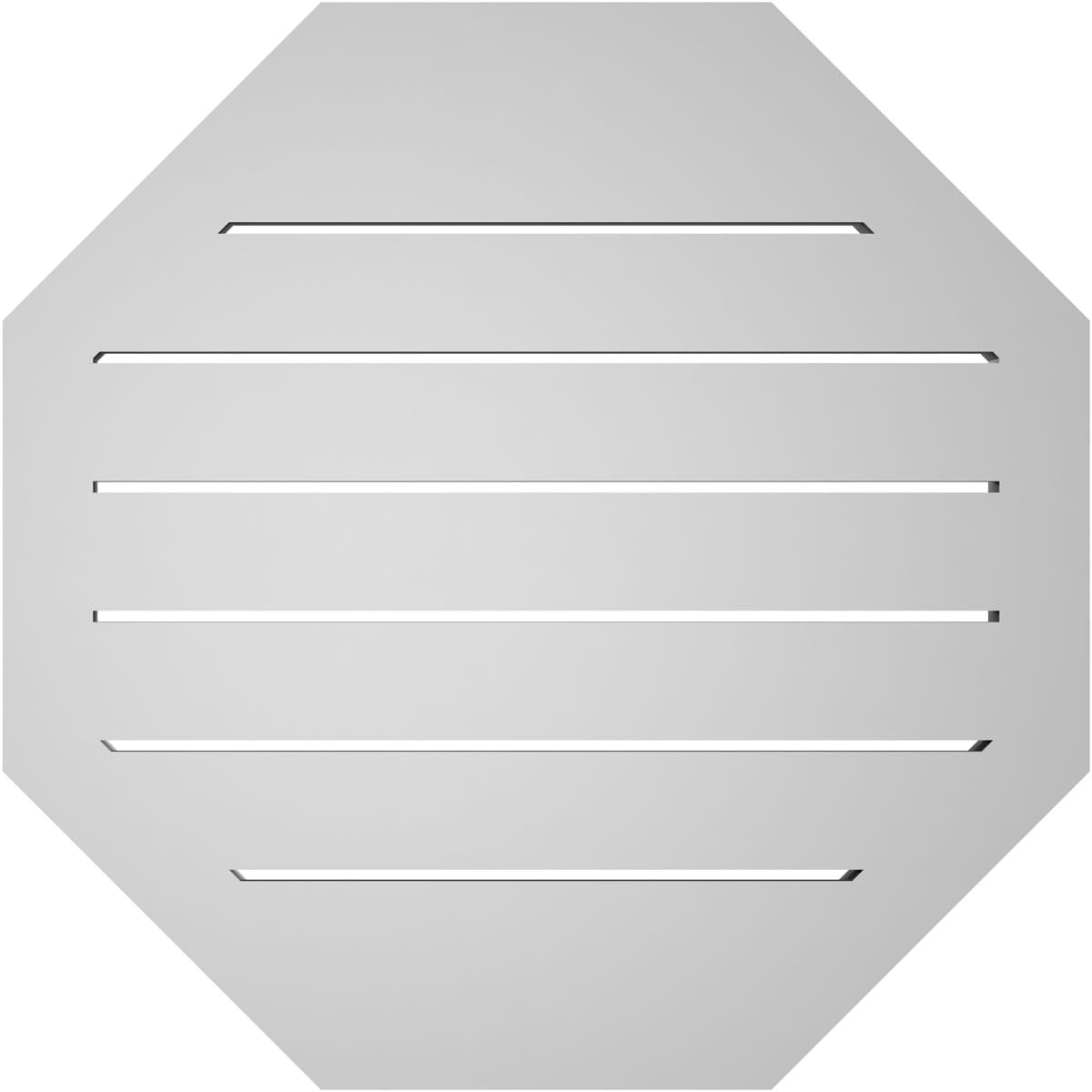 Ekena Millwork GVPOC24X2403SF Octagonal Surface Mount PVC Gable Vent, 24"W x 24"H, Factory Primed White