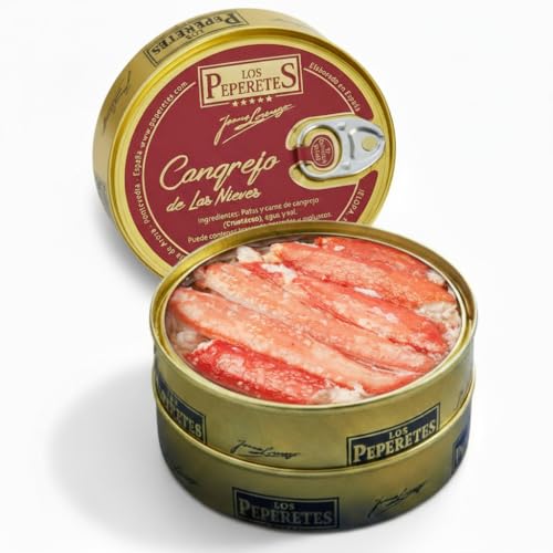 LOS PEPERETES Cangrejo de las Nieves 120 g | Marisco Gallego Gourmet | Carne de Cangrejo del Atlántico | Conserva Artesanal y Natural | Producto Premium con Sabor del Mar de Galicia