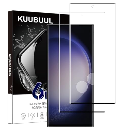 KUUBUUL für Panzerglas Schutzfolie für Samsung S23 Ultra [2 Stück[Erkennbarer Fingerabdruck][9H Härte][Blasenfrei][Anti-Kratzer] Gehärtetes Glas für Samsung Galaxy S23 Ultra Displayschutzfolie