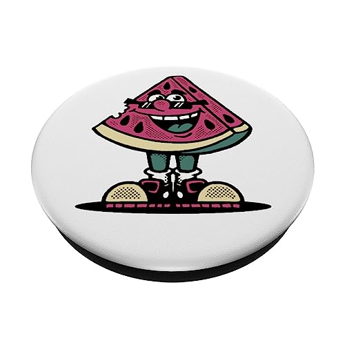 Watermelon Summer Fruit Melon Sunglasses Watermelon Mascot PopSockets Swappable PopGrip, Black - Image 2