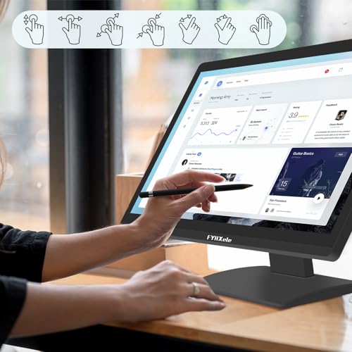Image of FYHXele 22 Inch Touchscreen Monitor, IPS FHD 1080P Touch PC Display, 75Hz, LED Backlit Multi-Touch Monitor, VESA, HDMI & VGA & USB Computer Touch Screen for Gaming, Business, Warehouse, Bar, Gym
