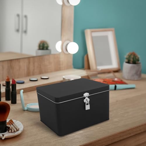 Boîte à thé résistante à l'usure en tôle d'acier avec serrure intégrée pour petits accessoires - 8