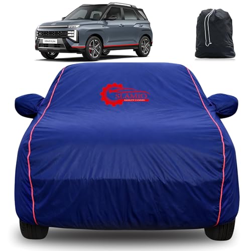 Image of 100% Waterproof Car Cover for Hyundai Venue N Line | All-Weather, Dustproof & UV Protection | Heavy-Duty 3-Layer Fabric | Custom Fit with Mirror & Antenna Pocket | Navy Blue