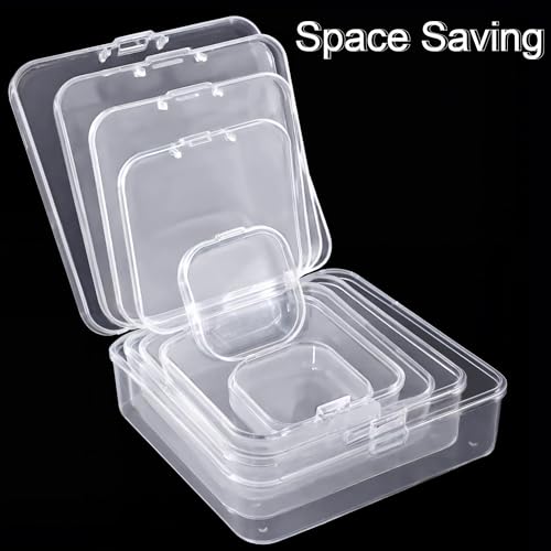 Image of DUOFIRE Bead Organizer 10 Pack Clear Small Plastic Containers Mixed Sizes | Hinged Lids, Bead Storage with Individual Box, Compact for Jewelry Making, Nail Art, Craft, Small Parts, Home & Travel