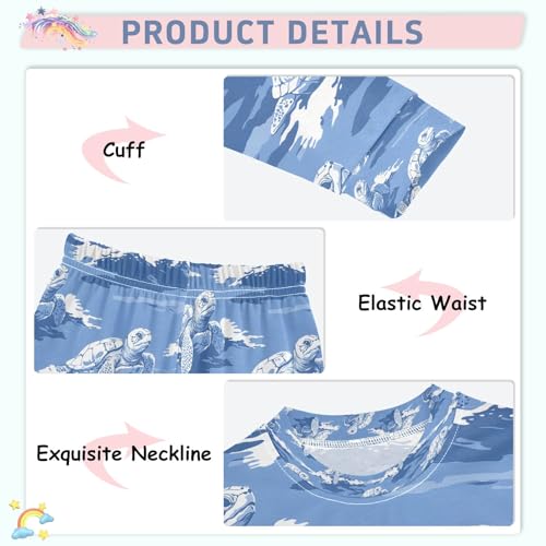 senya Fun Turtle Blue 1 Pajamas Set Long Sleeve Soft Cotton Sleepwear 2 Piece4