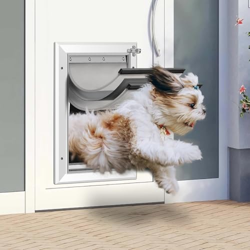 image for [Petoasis] 3-Flap Dog Door, Heavy-Duty Aluminum Pet Door for Extreme W