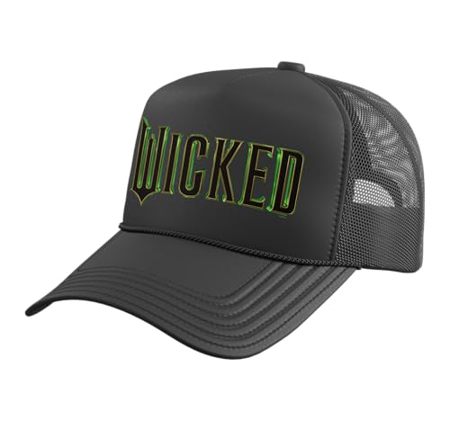 Wicked Movie Logo Trucker Hat with Adjustable Mesh Back Black