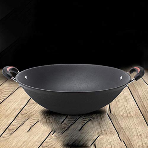 Wok redondo grande de acero aleado con mango desmontable miniatura 2