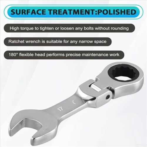 Clé à cliquet réglable mini pour espace restreint de 20,3cm