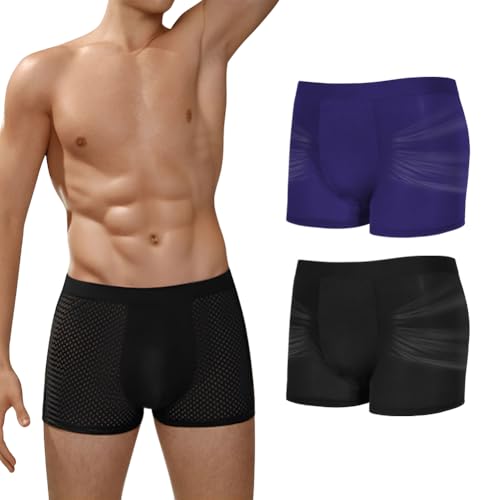 Men's 2-Pack Pouch Boxer Briefs - Moisture Wicking & Breathable Mesh for Workout, Athletic, Everyday Wear