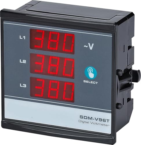 Voltmètre numérique triphasé neutre SDM-V96T AC500V 96x96mm affichage digital - 2