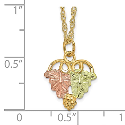 Ice Carats 10K Tri Color Black Hills Gold Necklace Pendant Charm Fancy Tree Leaf Fine Jewelry For Women Gifts For Her #TOP2