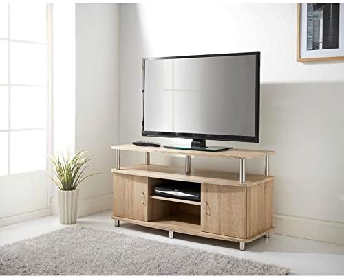 Saxony 2 Door Wide TV Unit With 4 Shelves TV Stand With 2 Storage Cupboards Living Room/Bedrooms