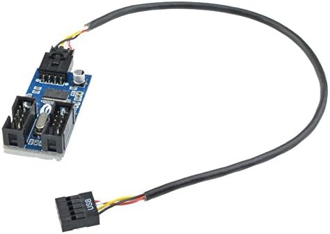 TGOOD 9pin USB Header Male 1 to 2 Female Extension Splitter Cable Connector Adapter (Male 1 to 2 Female)