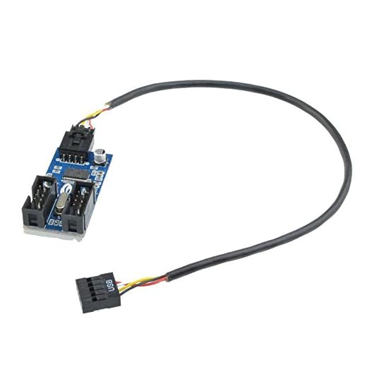 9pin USB Header Male 1 to 2 Female Extension Splitter Cable Connector Adapter (Male 1 to 2 Female)