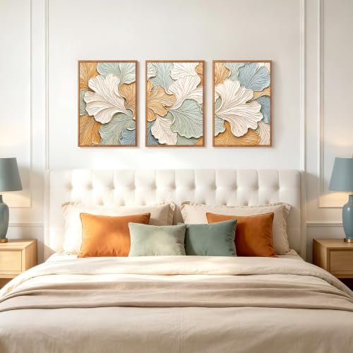 Image of CHDITB 3D Abstract Wall Art, Textured Boho Chic Ginkgo Leaf Wall Decor