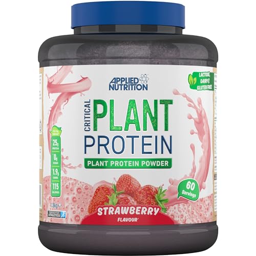 Applied Nutrition Plant Protein Powder – Critical Plant Vegan Protein Shake with SOYA, Pea, Brown Rice Proteins & Essential Amino Acids - Dairy-Free Gym Supplement (1.8kg - 60 Servings) (Strawberry) Applied Nutrition Plant Protein Powder – Critical Plant Vegan Protein Shake with SOYA, Pea, Brown Rice Proteins & Essential Amino Acids - Dairy-Free Gym Supplement (1.8kg - 60 Servings) (Strawberry)