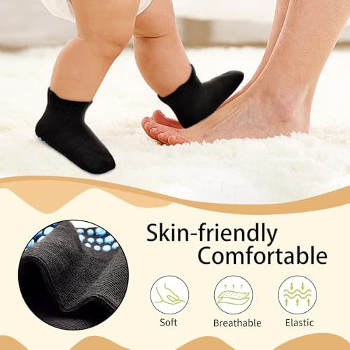 HYCLES Toddler Grip Ankle Socks, Non Slip Baby Sock Anti-Slip Kid Socks for Boys Girls 1-7 Years4