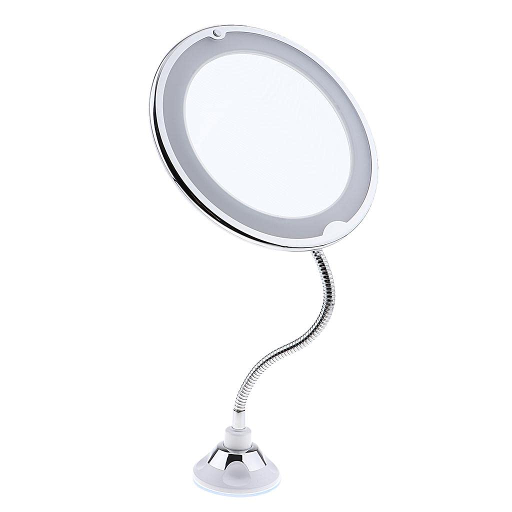 MERISHOPP Flexible Gooseneck 10X Magnified Lighted Makeup Shaving Swivel Mirror 7.9"-picture-18