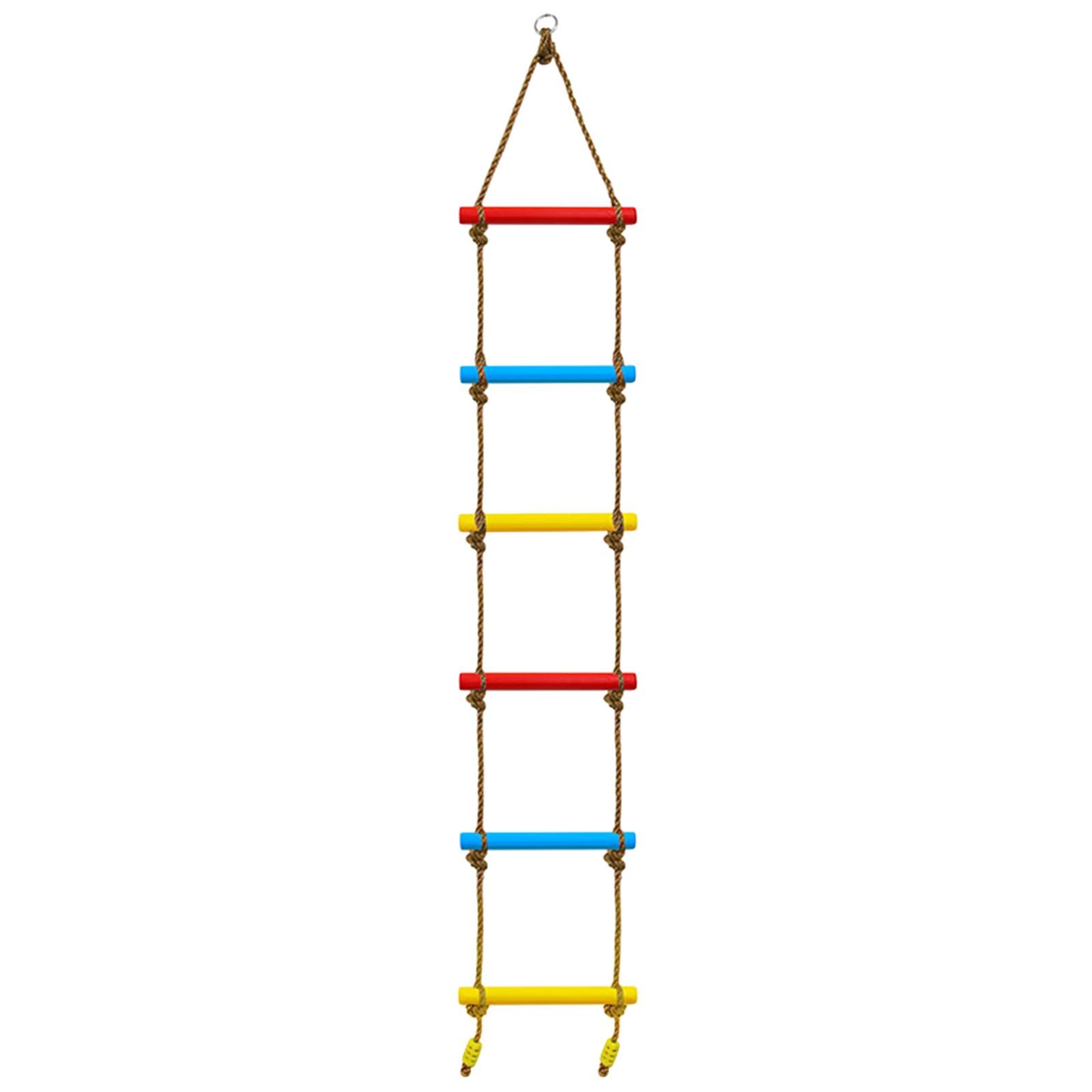Escalera de Cuerda para Escalar para Niños Seis Peldaños Colgantes Juguete Educativo Multifuncional Equipo para Juego Activo Apropiado para