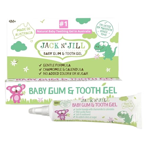 Image of Jack N' Jill Baby Gum & Tooth Oral Gel for Teething Babies - Gentle Teething Essentials with Natural Chamomile & Calendula, No Added Sugars, Suitable for 4 Months & Upp - 0.5 oz (15g)