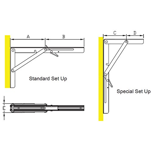 White Water 7995S Heavy Duty, Marine Grade Stainless Steel, Table Folding Shelf Bracket