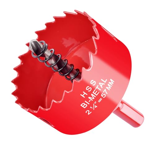 2-1/4Inch / 57mm Hole Saw for Wood, Plastic Board, Ceiling,Drywall, and Metal Sheet - HSS Bi-Metal Hole Cutter with Pilot Drill Bit