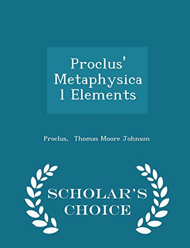 Proclus' Metaphysical Elements - Scholar's Choi... 1296304027 Book Cover