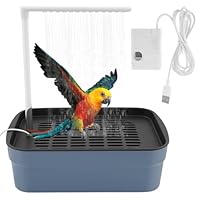 Vogel Badehaus Badewanne,Automatische Vogeltränke aus ABS,Geräuscharme Vogeldusche Wellensittich, Automatische Haustier-Vogeltränke,Multifunktionaler Vogelbadewanne mit Umwälzhahn für Vögel(Stil 1)