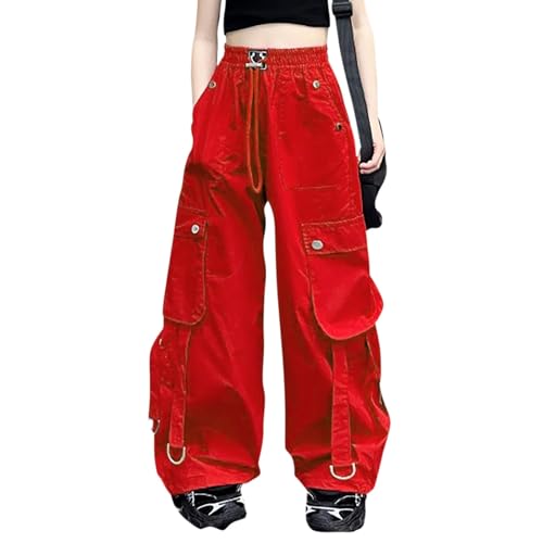 Baggy Pants for Girls Elastic High Waisted Stylish Adjustable Sweatpants Fashion Workout Running Sports Trousers