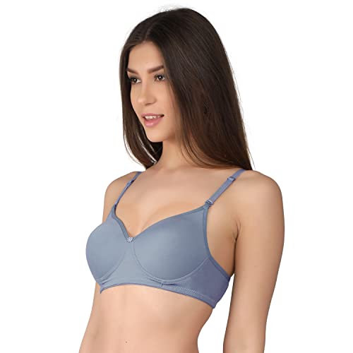 Image of Women's Cotton Blend Lightly Padded Wirefree T-Shirt Bra Combo (Pack of 3)
