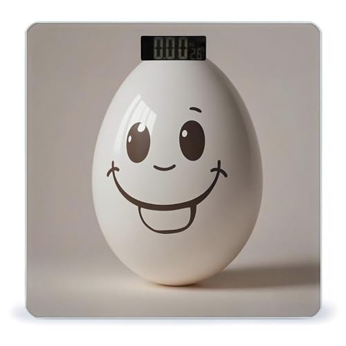Báscula digital de baño Smiling Egg de vidrio templado miniatura 1