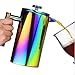 Rainbow French Press Coffee Maker - Iridescent Stainless Steel - Large (34oz/ 1L) Double-Wall Insulated Carafe Tea Pot, Cold Brew - Paperless Travel/Camping Brewer Kit Incl Scoop + 2 Extra Filters