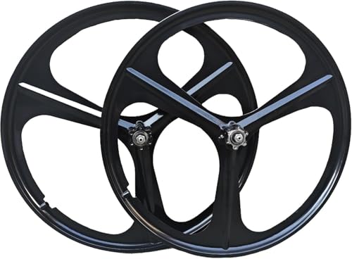 SXSHEYS Juego de Ruedas de magnesio para Bicicleta de montaña de 20/24/26/27.5/29 Pulgadas, 3 radios, Llantas Delanteras y traseras de 100x135 mm para Frenos de Disco de 6 a 9 velocidades.